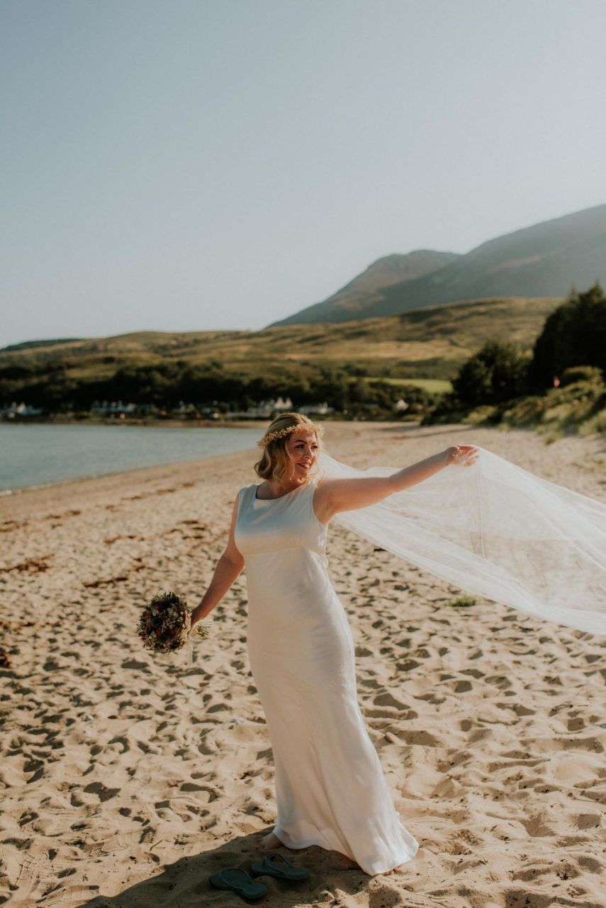 bride on beach