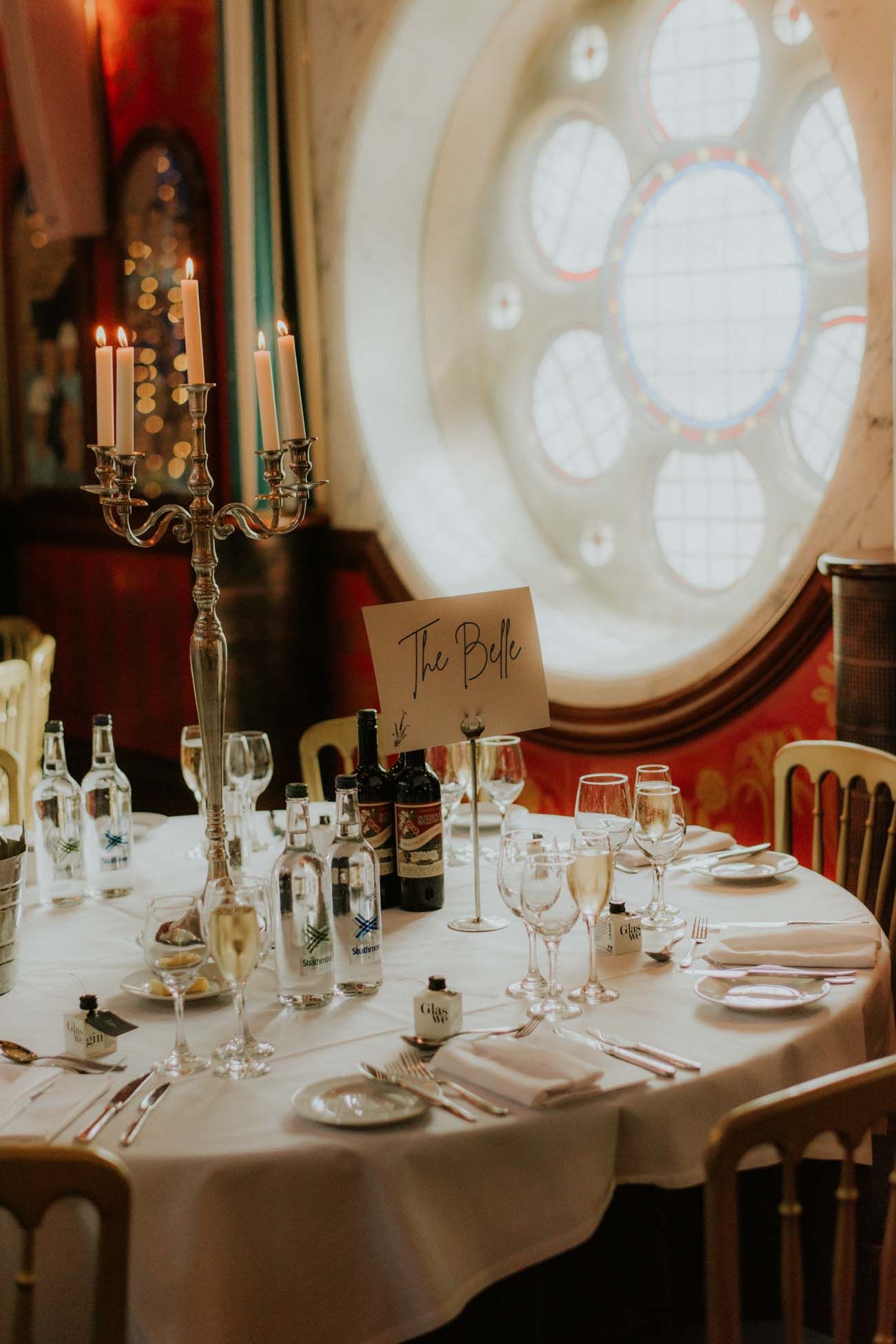 table set up at the wonderful Oran Mor 